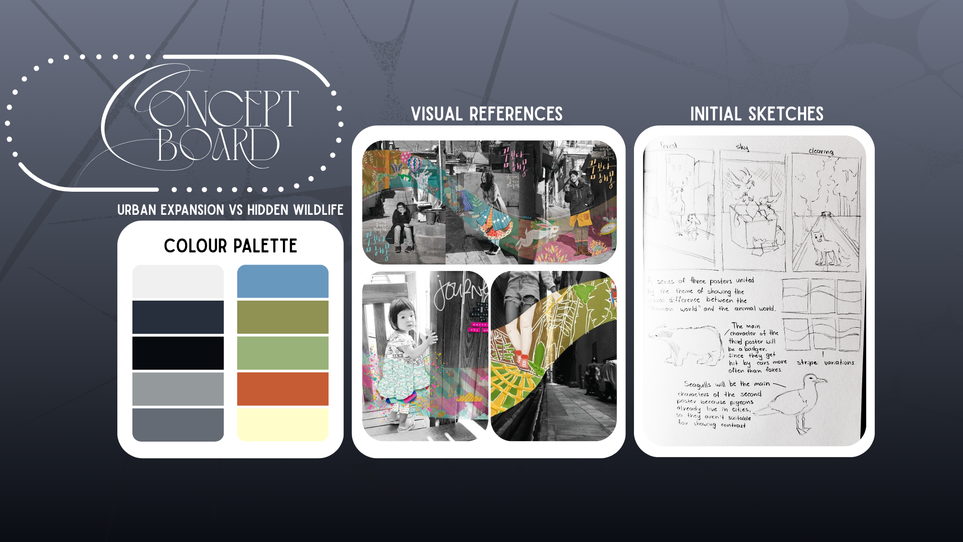 Concept board — Urban Expansion vs Hidden Wildlife